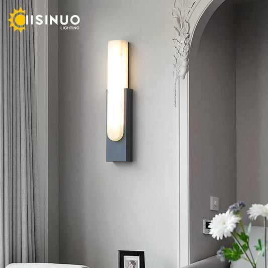 DecorBites™ 19.6＂LED Marble Wall Sconce - Modern Indoor Bedside Lighting for Living Room