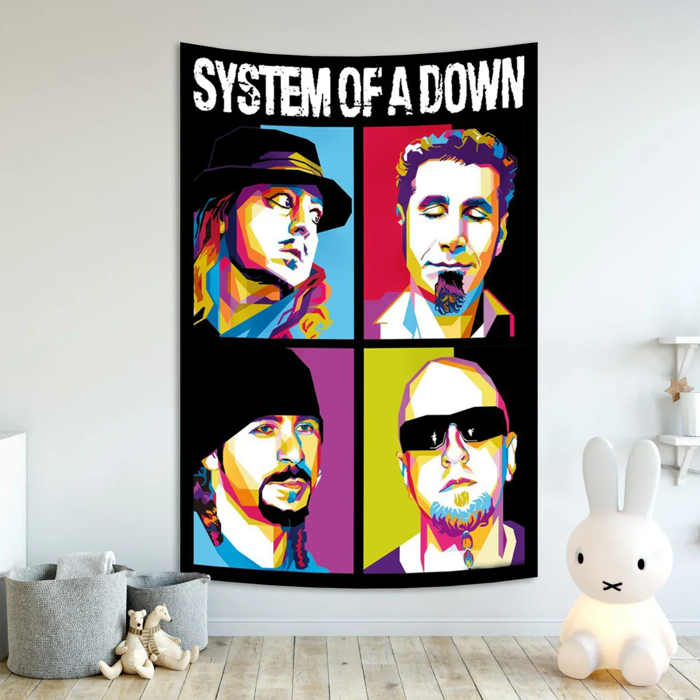 Decobites System Of A Down Rock Band Tapestry - Bohemian Room Decor Polyester Banner