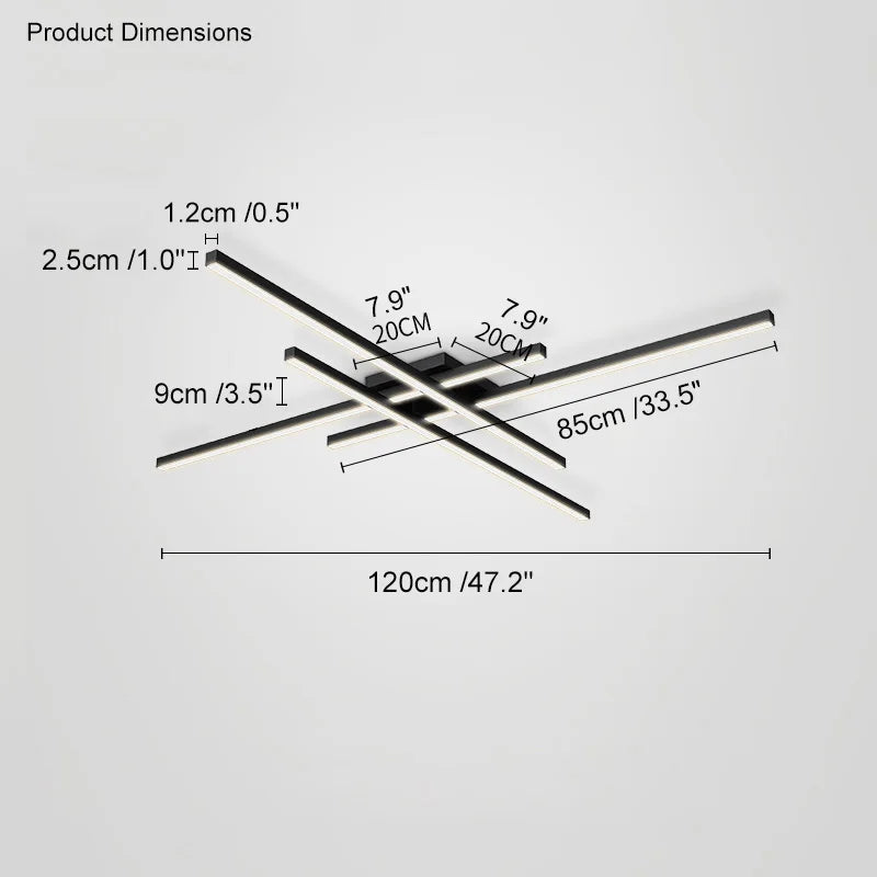 DecorBites™ Black Chandelier LED Ceiling Lamp for Master Bedroom Living Room Energy Saving Light