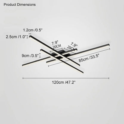 DecorBites™ Black Chandelier LED Ceiling Lamp for Master Bedroom Living Room Energy Saving Light