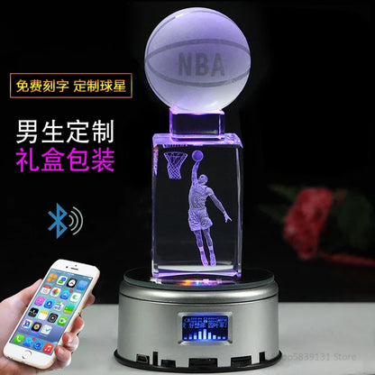 DecorBites™ Crystal Lights Basketball Table Lamp for Bed Room Decor