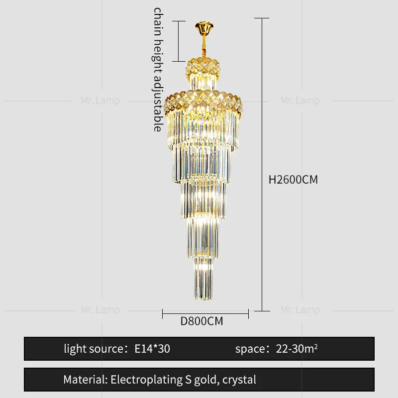 DecorBites™ Light Luxury Crystal Chandelier for Elegant Living Spaces