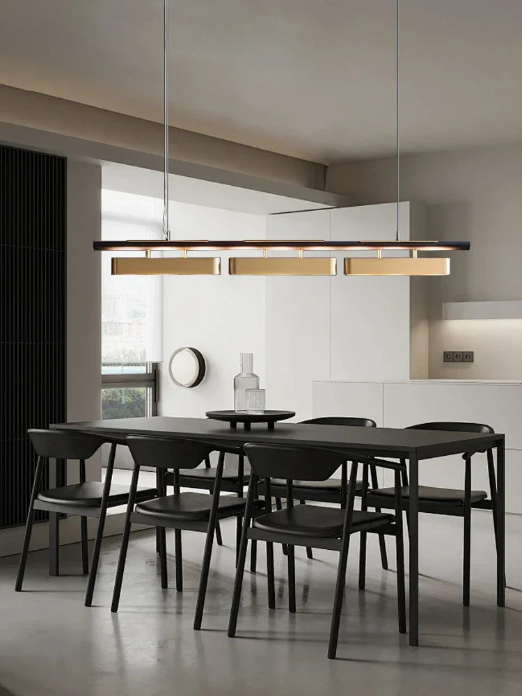 DecorBites™ Brushed Gold Stainless Steel Long Pendant Lamp for Dining Room & Bar Decor