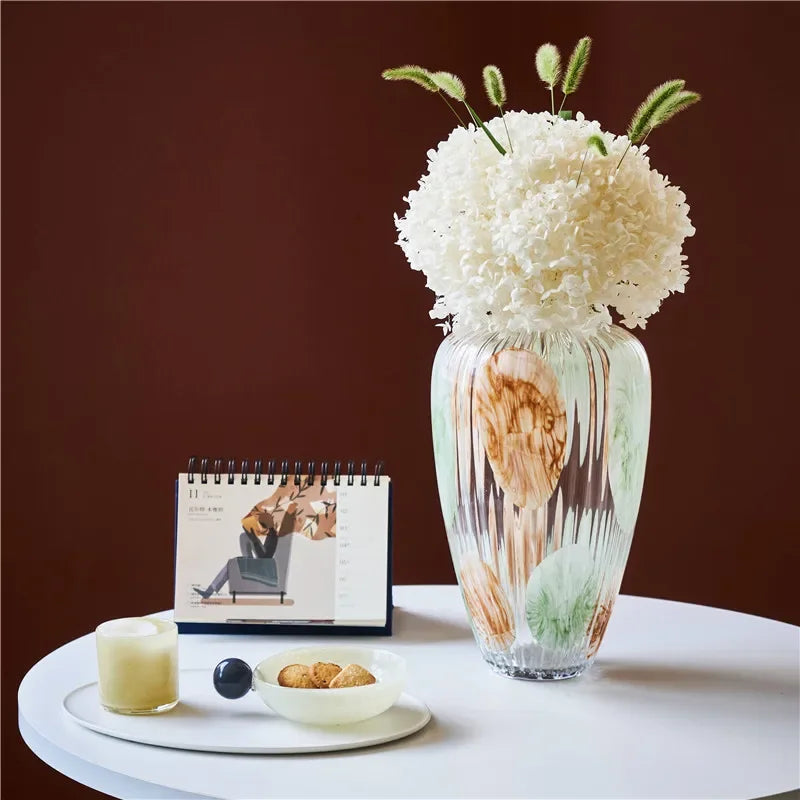 DecorBites™ Clear Glass Vase Irregular Pattern for Home Decor and Dried Flowers