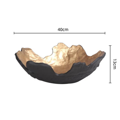 DecorBites™ Golden Resin Fruit Bowl Tray for Home Decor and Storage
