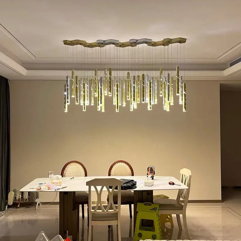 DecorBites™ Gold/Silver LED Chandelier for Home, Restaurant, and Beauty Club Lighting