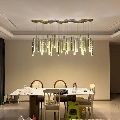 DecorBites™ Gold/Silver LED Chandelier for Home, Restaurant, and Beauty Club Lighting