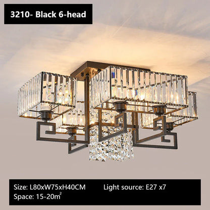 DecorBites™ Crystal Rectangular Ceiling Light for Living Room, Bedroom, and Dining Room
