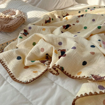 DecorBites™ Korean Cotton Cartoon Blanket for Travel & Home - Kids, Adults