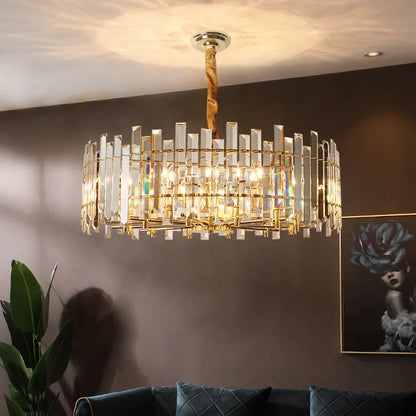 DecorBites™ Crystal Round Chandelier Gold LED Modern Lustres for Living Room