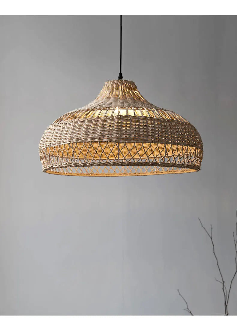 DecorBites™ Bamboo Rattan Pendant Lights for Seaside Wabi Sabi Home Decor