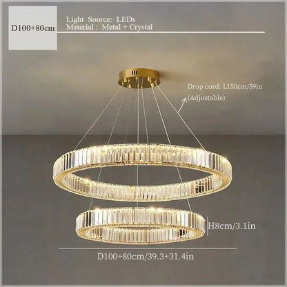 DecorBites™ Crystal Ceiling Pendant Chandelier for Luxury Room Decor