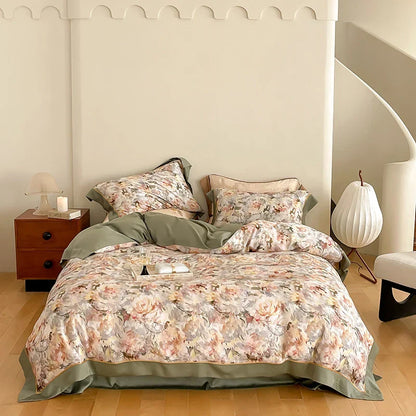 DecorBites™ Egyptian Cotton Bedding Set Queen King Ru Double, Quilt Cover Sheet Pillowcase