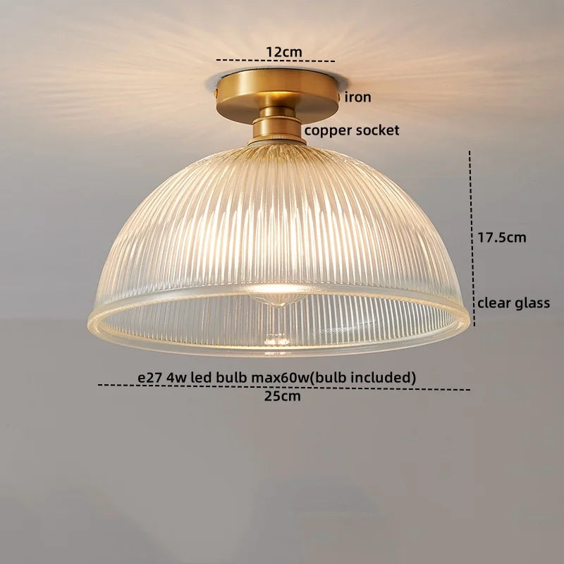 DecorBites™ Glass Copper LED Ceiling Light - Simple Art Decorative Chandelier