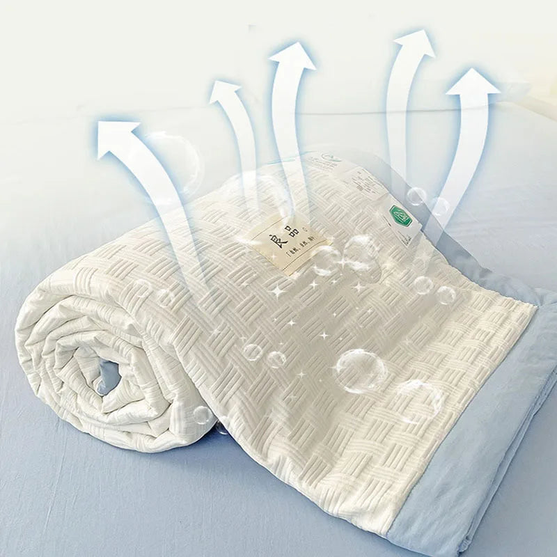 DecorBites™ Jacquard Summer Cool Blanket: Light & Breathable Comforter for Double & Single Beds
