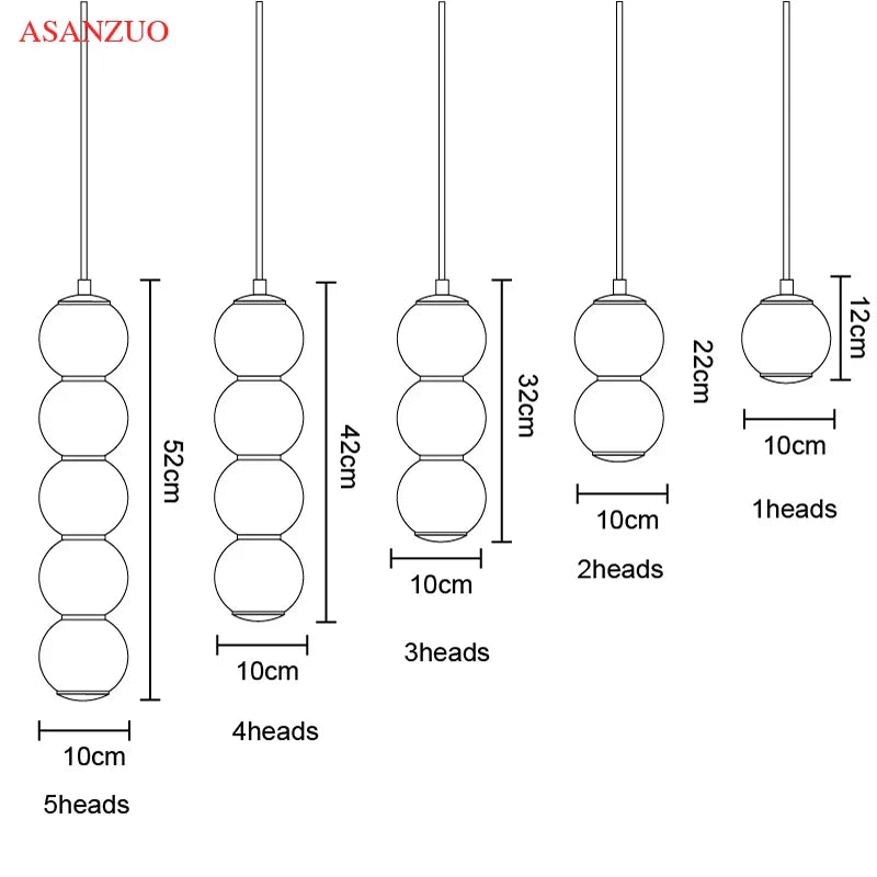 DecorBites™ Glass Ball Pendant Lights - Modern Nordic LED Creative Hanging Lamp for Home Decor