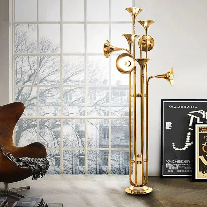 Gold Trumpet Chandelier