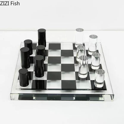 DecorBites™ Chessboard Desk Ornament - Black & White Room Aesthetics Decor
