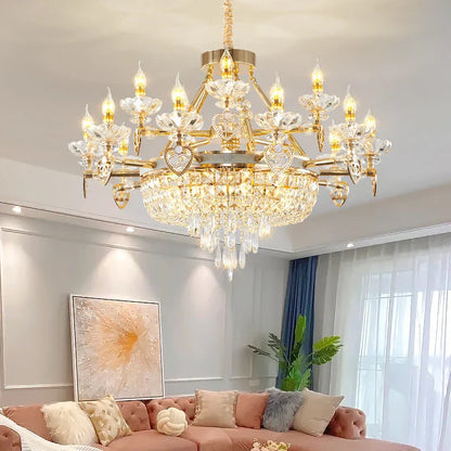 DecorBites™ Crystal Luxury Chandelier for European Style Living Room, Bedroom, and Stairwell