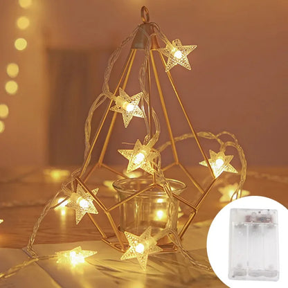 LED String Lights Outdoor Star Chain Lights Garland Lights Bulb Fairy Lights Party Home Wedding Garden Christmas Decor