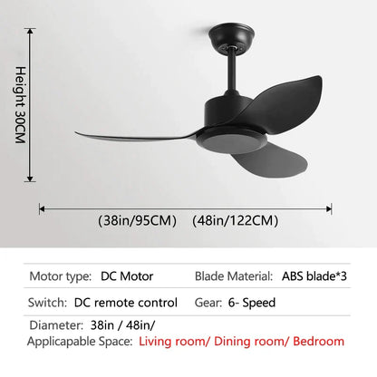 مروحة سقف DecorBites™ مقاس 48 بوصة مزودة بجهاز تحكم عن بعد وشفرات بلاستيكية لغرفة النوم والأماكن الداخلية والصناعة 220 فولت