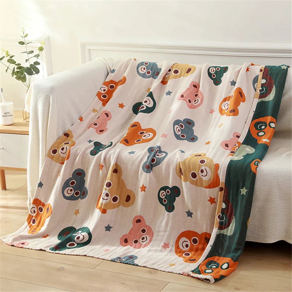 Toalla de baño infantil DecorBites™ de algodón de gasa de 5 capas - 120 x 150 cm