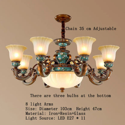 DecorBites™ Classical Resin Chandelier for Luxurious Living Room, Dining Room, and Bedroom Lighting
