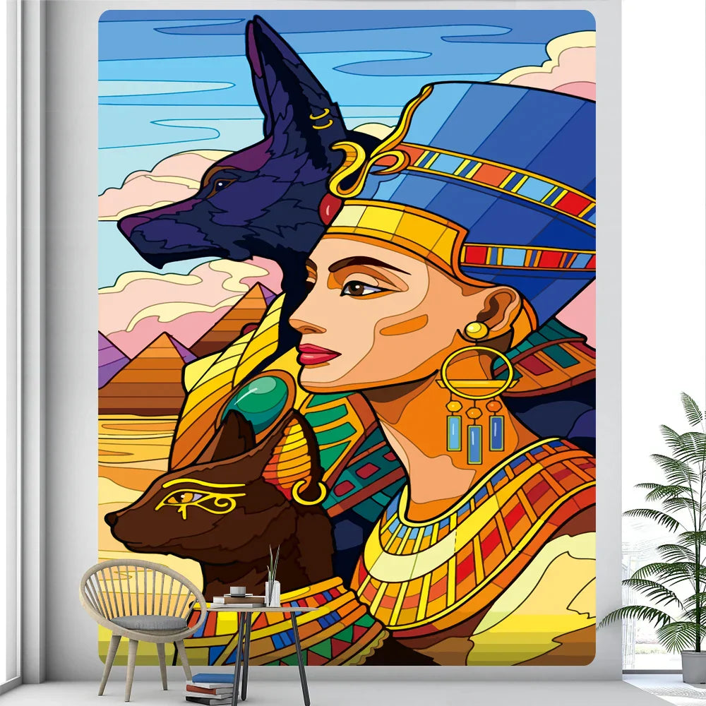 DecorBites™ Egyptian Psychedelic Murals Tapestry Wall Hanging Hippie Bohemian Tarot Decor