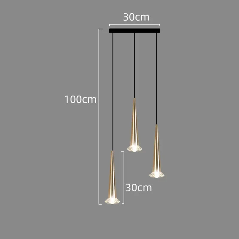 DecorBites™ Crystal LED Chandelier: Luxury Pendant Light, Staircase Suspension Luminaire, Indoor Hanging Lamps