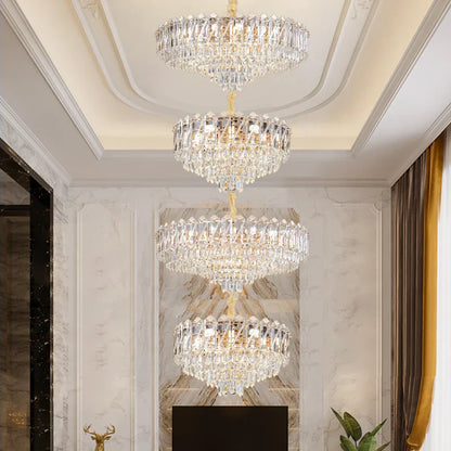 DecorBites™ Crystal Duplex Chandelier: New Light Luxury Post-Modern Hall Lighting for High Living Room