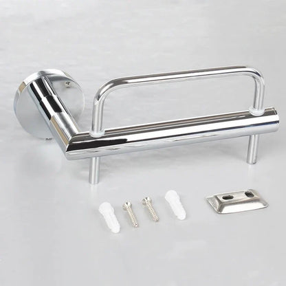DecorBites™ Euro Silver Bathroom Paper Holder in Chrome Finish(Bit shorter version)