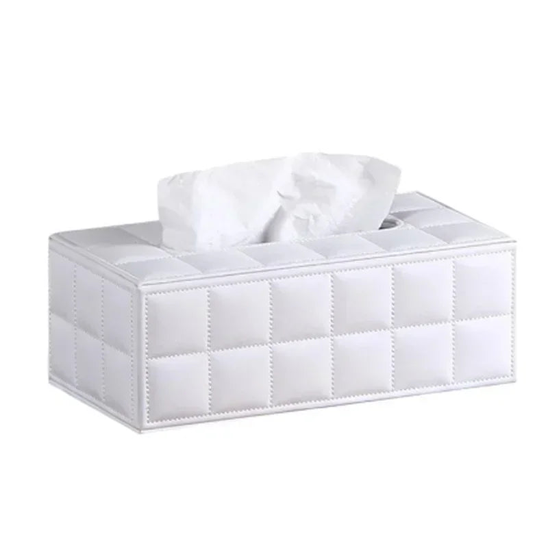 DecorBites™ Desktop Tissue Box Holder: Elegant Paper Towel Storage Tray for Home and Office