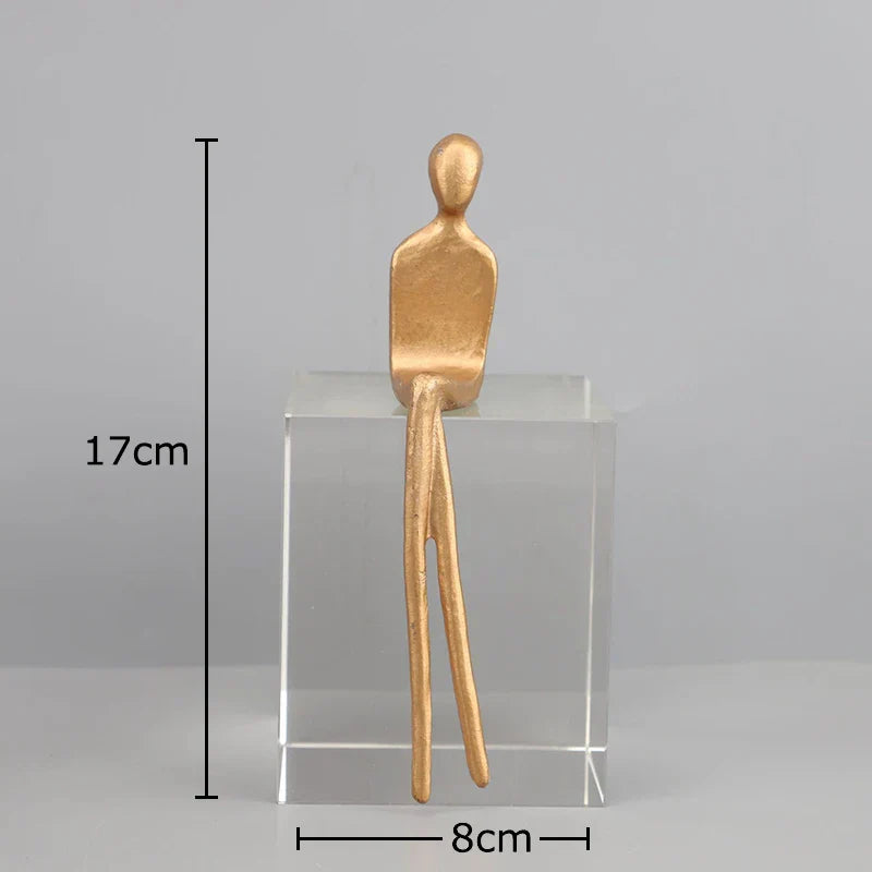 ديكوربايتس™ منحوتة شخصية تجريدية بقاعدة كريستالية لديكور الغرف الحديثة