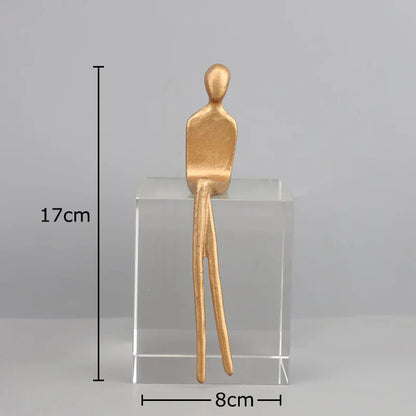 ديكوربايتس™ منحوتة شخصية تجريدية بقاعدة كريستالية لديكور الغرف الحديثة