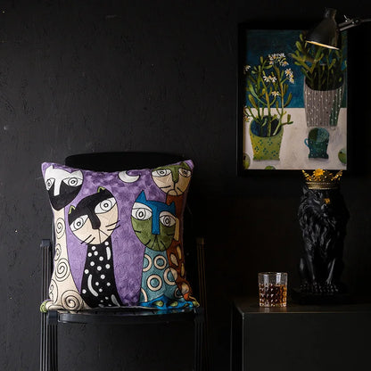 DecorBites™ Christmas Picasso Style Abstract Cushion Cover for Living Room Sofa and Bed