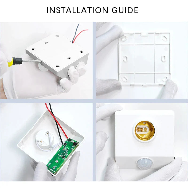 DecorBites™ Infrared Motion Sensor E27 Holder: Adjustable Time & Sensitivity