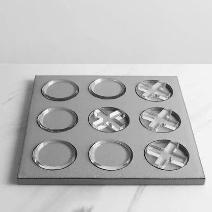 DecorBites™ Tablero de ajedrez geométrico de cuero, figuras decorativas transparentes para el hogar