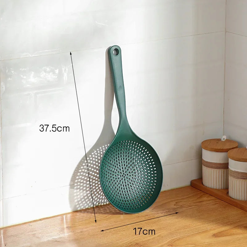 DecorBites™ Kitchen Set: Colander, Noodle Spoon, Long Handle Spoon, Non-Stick Pan - 4pcs