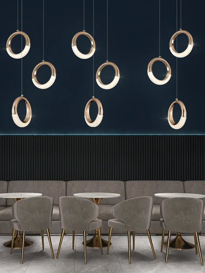 DecorBites™ Circle Ring LED Chandelier Light for Luxe Living Spaces