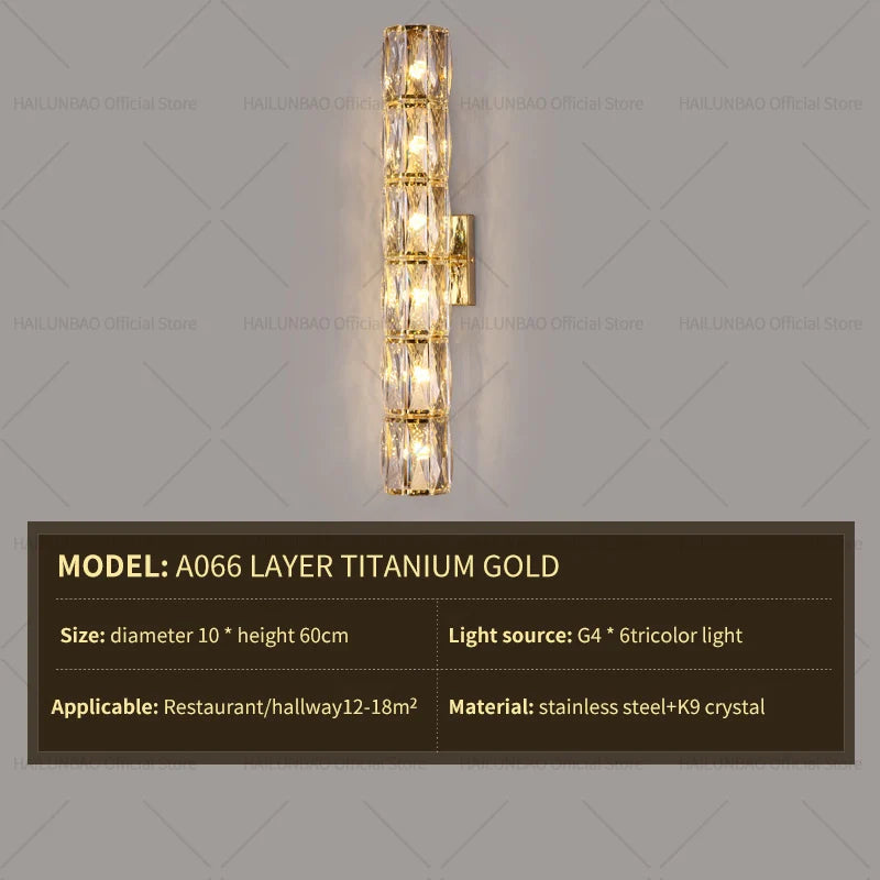 DecorBites™ Crystal Wall Lamp: Elegant Living Room TV Background Bedroom Bedside Light