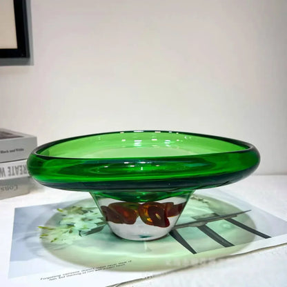 DecorBites™ Clear Fruit Tray Vase: Double Color Transparent Terrarium for Home Decor