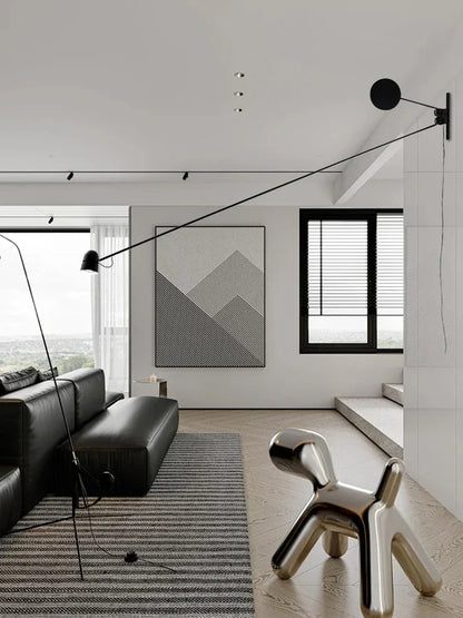 ديكوربايتس™ - مصباح حائط LED قابل للتعديل بذراع متأرجح باللونين الأحمر والأسود - إضاءة عصرية