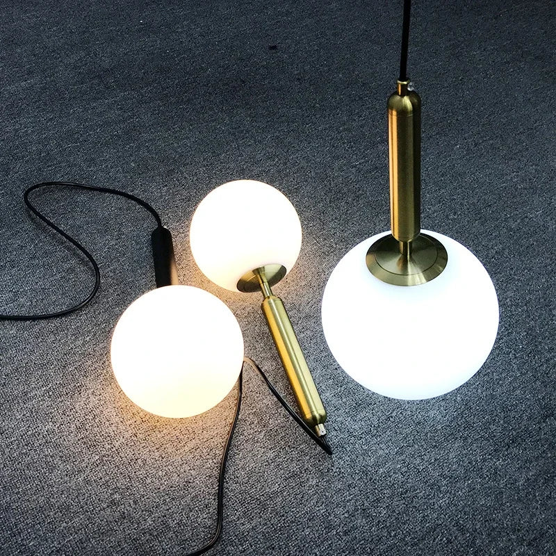 Lámpara colgante de bola de vidrio dorado Decorbites™ para decoración lujosa del comedor y dormitorio