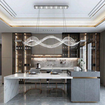 DecorBites™ Crystal Chandelier: Modern Light Luxury Dining Lamp for Designer Villa and Bar