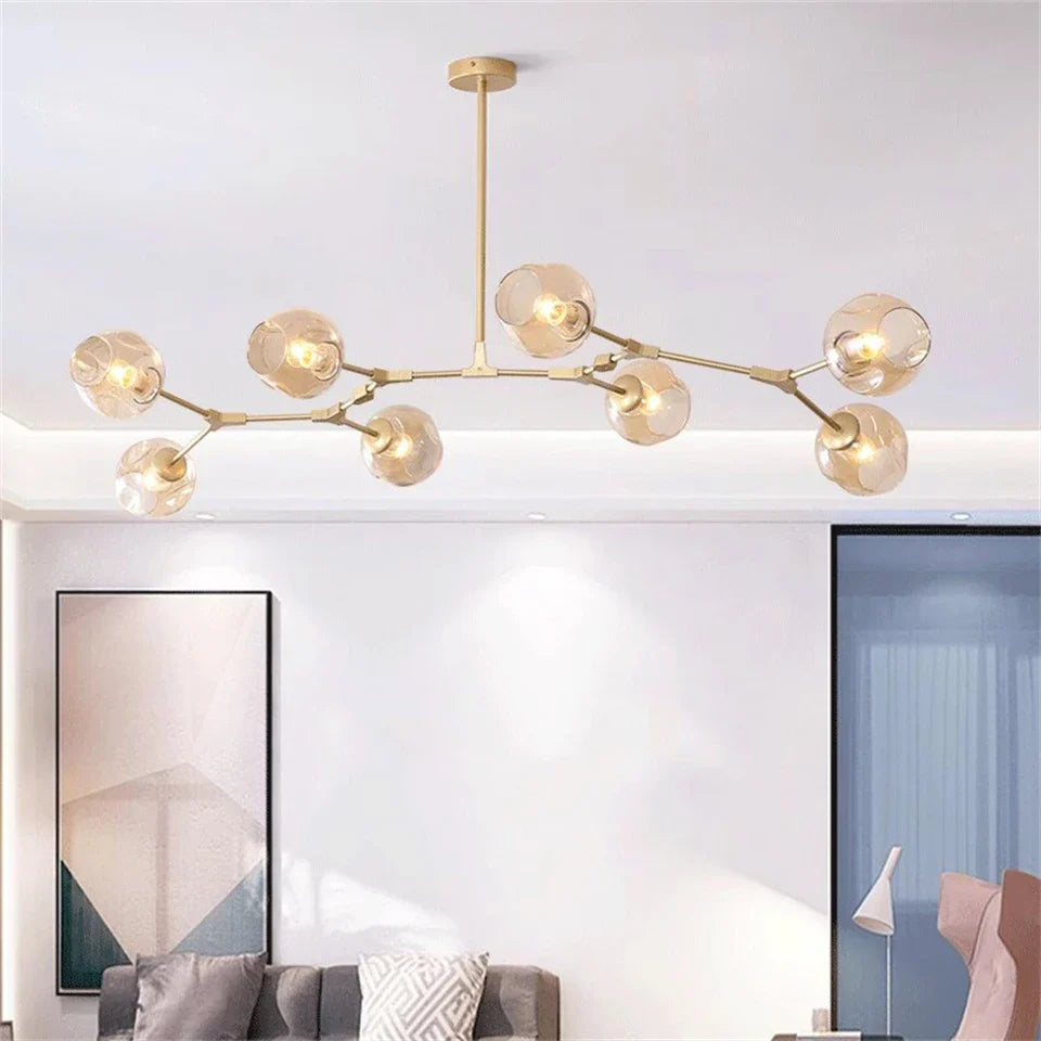 Modern Nordic Glass Pendant Light in Painted Metal