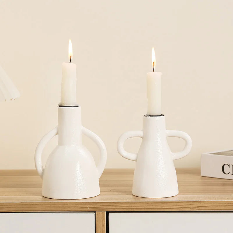 ديكوربايتس™ - زينة حاملات الشموع الخزفية الهندسية - إكسسوارات ديكور المنزل