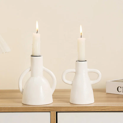 ديكوربايتس™ - زينة حاملات الشموع الخزفية الهندسية - إكسسوارات ديكور المنزل