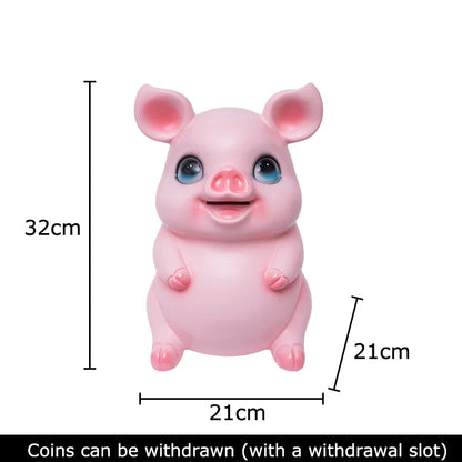 DecorBites™ Cartoon Pig Child Savings Jar Piggy Bank Desk Decoration Resin Sculpture