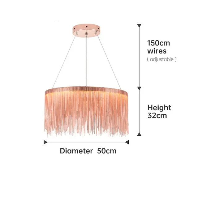 Gold Chain Tassel Chandelier
