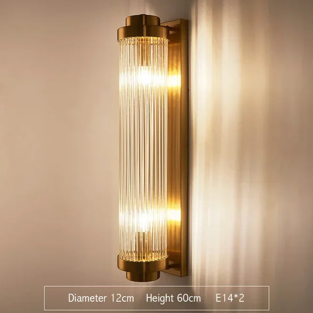 DecorBites™ Glass Rod Crystal Wall Sconce: Modern Luxury Bedroom Living Room Light